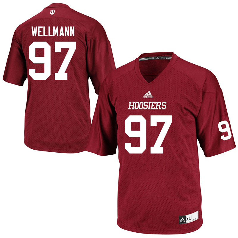 Men #97 Jake Wellmann Indiana Hoosiers College Football Jerseys Sale-Crimson Jersey